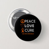 RSD CRPS Awareness Peace Liebe Cure Fighter Orange Button (Vorne & Hinten)