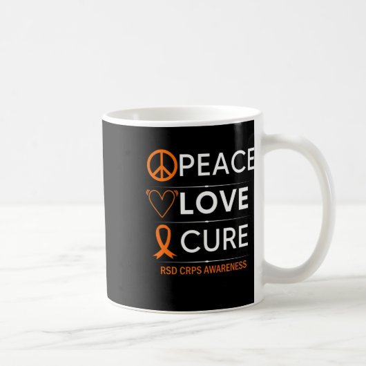 Rsd Crps Awareness Peace Liebe Cure Fighter Orange Kaffeetasse (Rechts)