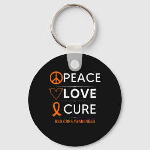 Rsd Crps Awareness Peace Liebe Cure Fighter Orange Schlüsselanhänger