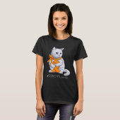 RSD CRPS-Sensibilisierungsmonat Orange Ribbon Cat T-Shirt (Vorne ganz)