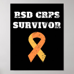 Rsd Crps Überwachen Bewusstsein Orange Ribbon Retr Poster