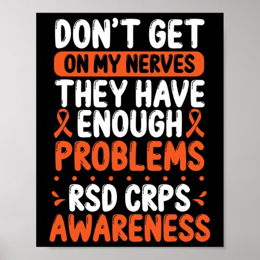RSD CRPS Warrior Orange Ribbon auf meinem Nerves C Poster (Vorne)