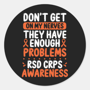 Rsd Crps Warrior Orange Ribbon auf meinen Nerven C Runder Aufkleber