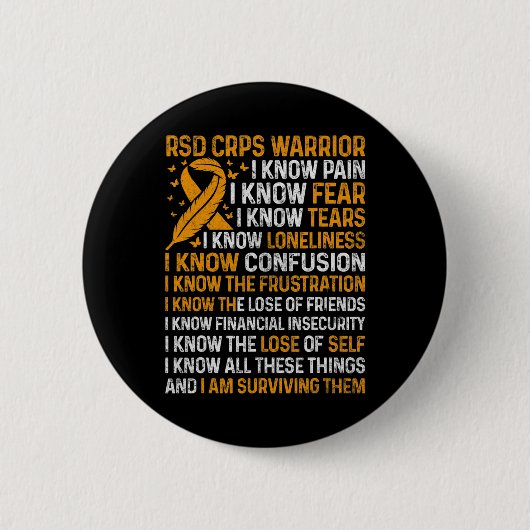 Rsd Crps Warrior Orange Ribbon Crps Sensibilisieru Button (Vorderseite)