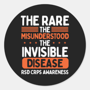 Rsd Crps Warrior Orange Ribbon Invisible Disease C Runder Aufkleber