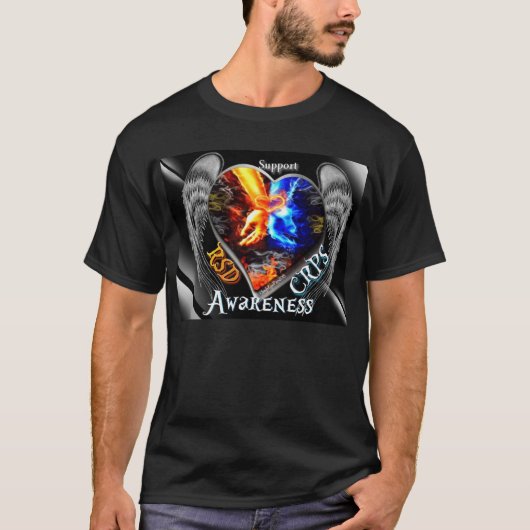 RSD CRPS Winged loderndes Handherz-Shirt T-Shirt (Vorderseite)