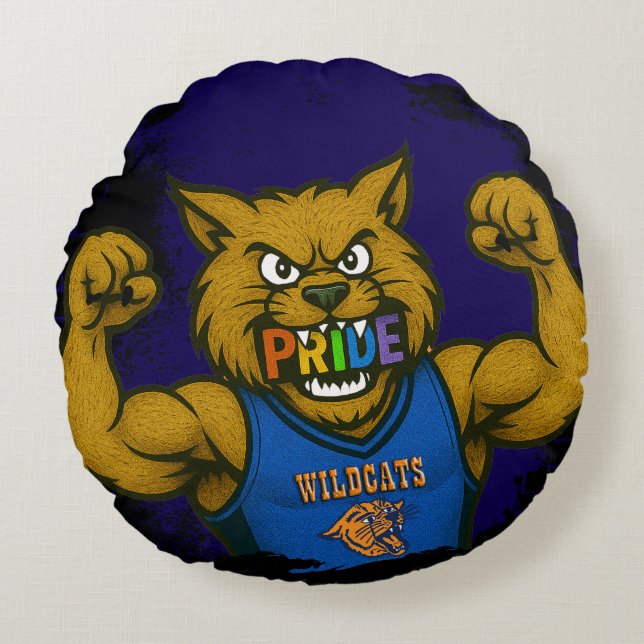 RSD WILDCATS SPORTS PRIDE THROW PILLOW RUNDES KISSEN (Vorderseite)
