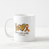 Rsdcrps Awareness Peace Liebe Cure Orange Ribbon Kaffeetasse (Links)