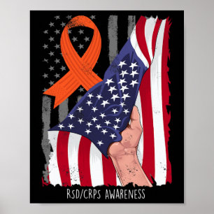 Rsdcrps Awareness Vintag American Flag Orange Rib Poster