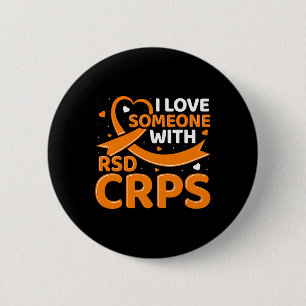RSDCRPS Orange Ribbon Komplex Regional Pain Syndro Button