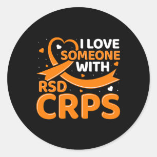 RSDCRPS Orange Ribbon Komplex Regional Pain Syndro Runder Aufkleber