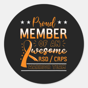 RSDCRPS Warriorteam Orange Komplexe regionale Schm Runder Aufkleber