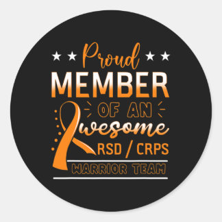 RSDCRPS Warriorteam Orange Komplexe regionale Schm Runder Aufkleber