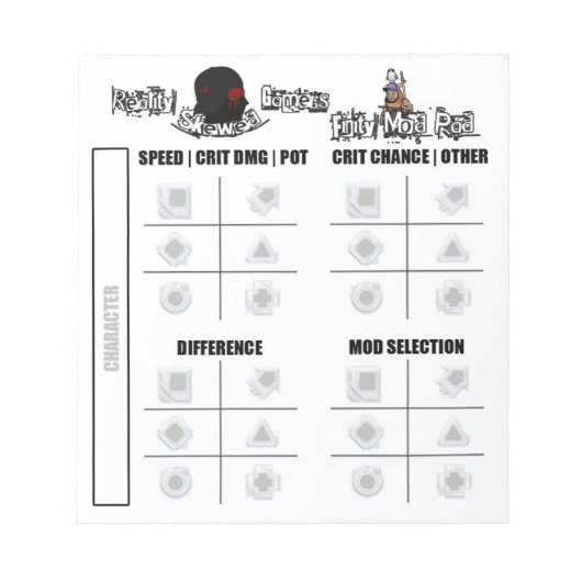 RSG Finity Mod Pad Notizblock (Vorderseite)