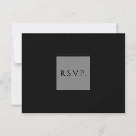 RSPV elegante schwarz-grau einfache Hochzeit einla RSVP Karte (Vorderseite)