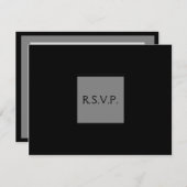RSPV elegante schwarz-grau einfache Hochzeit einla RSVP Karte (Vorne/Hinten)