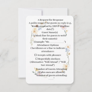 RSPV-Karte Runden Ecke Wasserfarben Blumenmuster