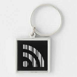 RSS-FEED-BAR-CODE-Logo Barcode-Musterdesign Schlüsselanhänger