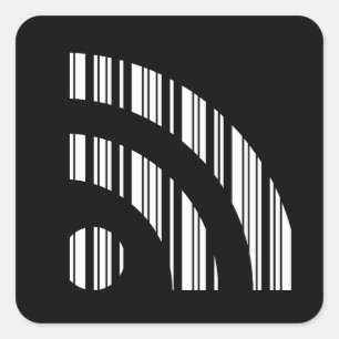 RSS GEFÜTTERT BAR CODE Logo Barcode Muster Design Quadratischer Aufkleber