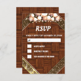 Rstic Wood Glitzer Gold Bright Bulb Light RSVP Karte