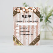 Rstic Wood Gold Glitzer Bright Bulb Light RSVP Karte (Stehend Vorderseite)