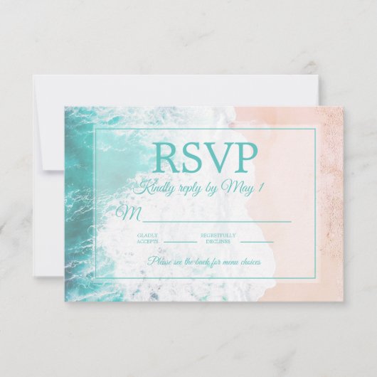 RSVP #2.2 aquamarin Beach Ocean Sand Wedding (Vorderseite)