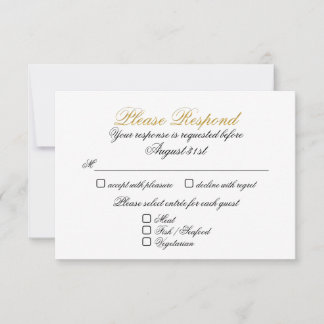 RSVP 2 Eingang Falsches Gold Karte