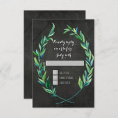 RSVP 4 Square Wreath Olive Leaf Branch Chalkboard (Vorne/Hinten)