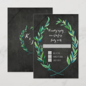RSVP 4 Square Wreath Olive Leaf Branch Chalkboard Karte (Vorne/Hinten)