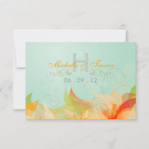 RSVP - Abstrakte Wasser-Hochzeitseinladungen Karte
