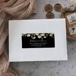 RSVP-Adresse der klassischen Wildblume Black Weddi Adressaufkleber