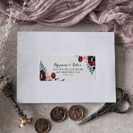 RSVP-Adresse für die Hochzeit von Burgundy Pink Na Adressaufkleber