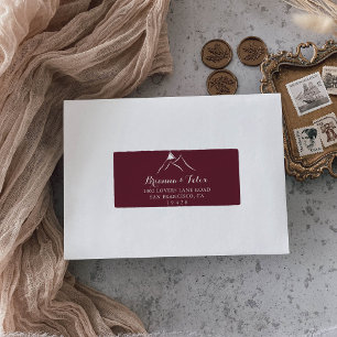 RSVP-Adressetikett für Burgundy White Mountain Adressaufkleber
