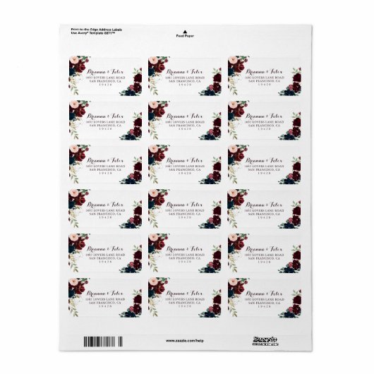 RSVP-Adressetikett für Illustrierte Hochzeitsstimm Adressaufkleber (Vorne)