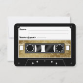 RSVP-Ankündigung von Retro Cassette Tape Wedding Einladung (Rückseite)