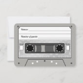 RSVP-Ankündigung von Retro Cassette Tape Wedding Einladung (Rückseite)