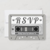RSVP-Ankündigung von Retro Cassette Tape Wedding Einladung (Vorderseite)