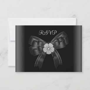 RSVP Anlässe Diamant-Schmuck Schwarz Bogen Karte