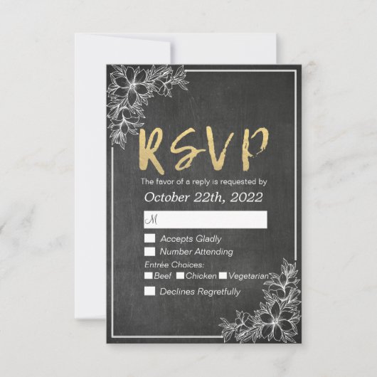 RSVP-Antwort auf die Blumen-Hochzeitskartentouren RSVP Karte (Vorderseite)