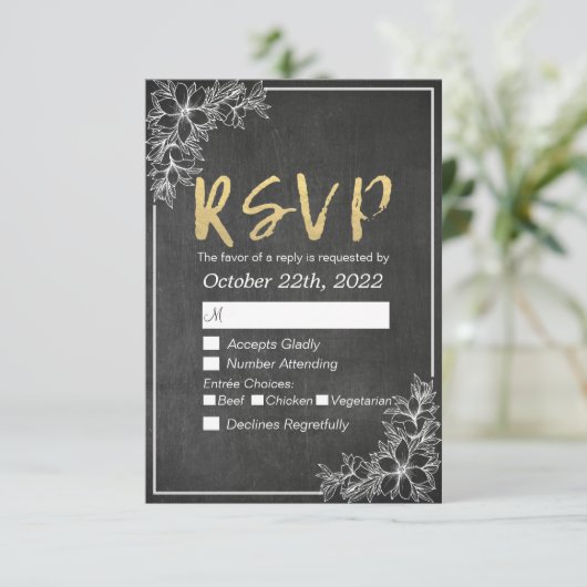 RSVP-Antwort auf die Blumen-Hochzeitskartentouren RSVP Karte (Stehend Vorderseite)