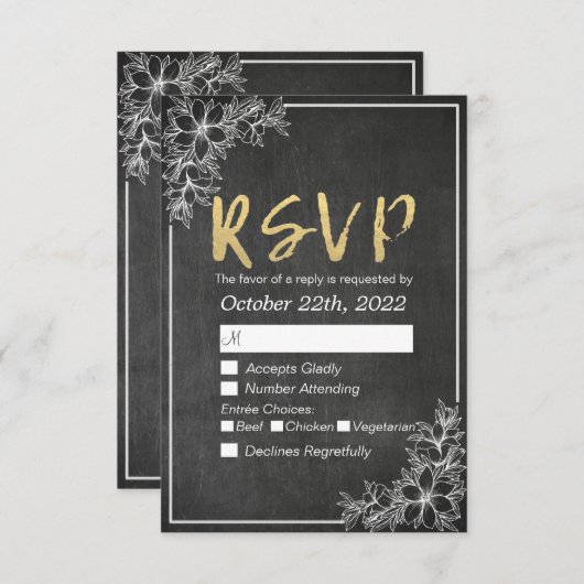 RSVP-Antwort auf die Blumen-Hochzeitskartentouren RSVP Karte (Vorne/Hinten)