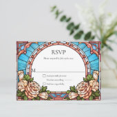 RSVP-Antwort auf die Hochzeit von Hartglas RSVP Karte (Stehend Vorderseite)