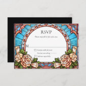 RSVP-Antwort auf die Hochzeit von Hartglas RSVP Karte (Vorne/Hinten)