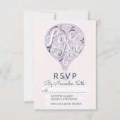 RSVP-Antwort auf die Liebe Lavender Wedding RSVP Karte (Vorderseite)