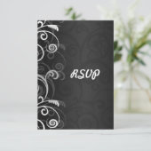 RSVP-Antwort auf die morgige Hochzeit von Schwarz  RSVP Karte (Stehend Vorderseite)