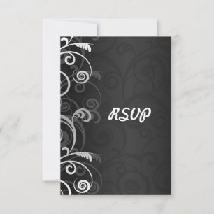 RSVP-Antwort auf die morgige Hochzeit von Schwarz RSVP Karte