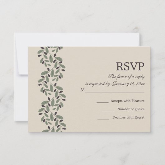 RSVP Antwort auf die RSVP-Antwort auf die Olive Br (Vorderseite)