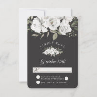 RSVP-Antwort auf die Vintage Cherish White Floral