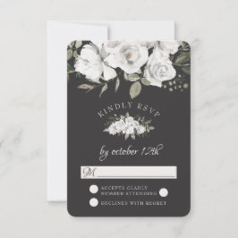 RSVP-Antwort auf die Vintage Cherish White Floral  RSVP Karte
