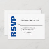 RSVP-Antwort auf moderne Blue White Wedding RSVP Karte (Vorne/Hinten)
